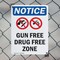 Signmission Gun Free Drug Free Zone OSHA Notice Sign, Plastic, 7in W x 10in L, 2PK OS-2PACK-NS-P-710-V-13177 - alternate 5
